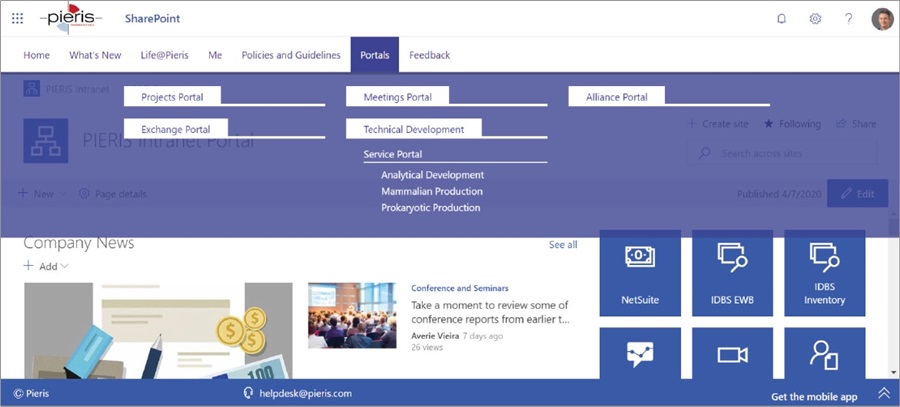 Pieris SharePoint portals