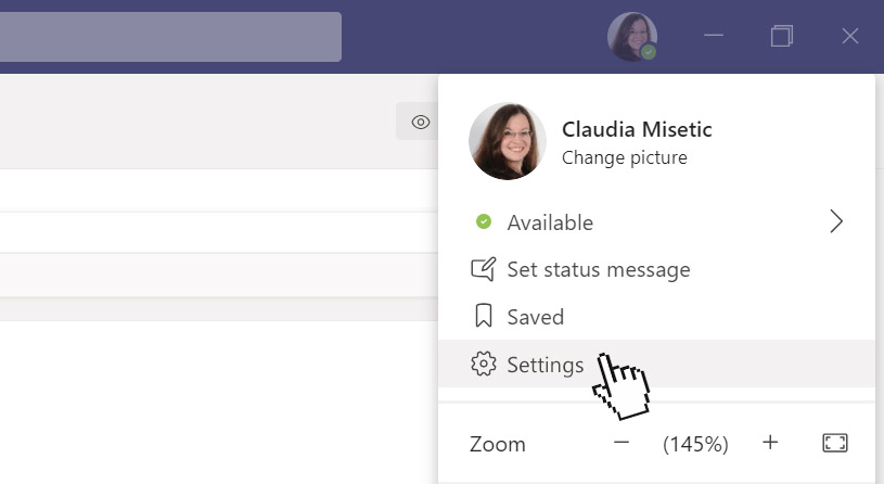Microsoft Teams language settings