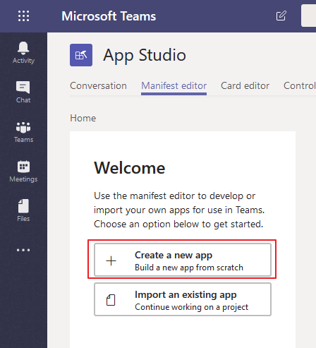 Microsoft Teams Manifest editor