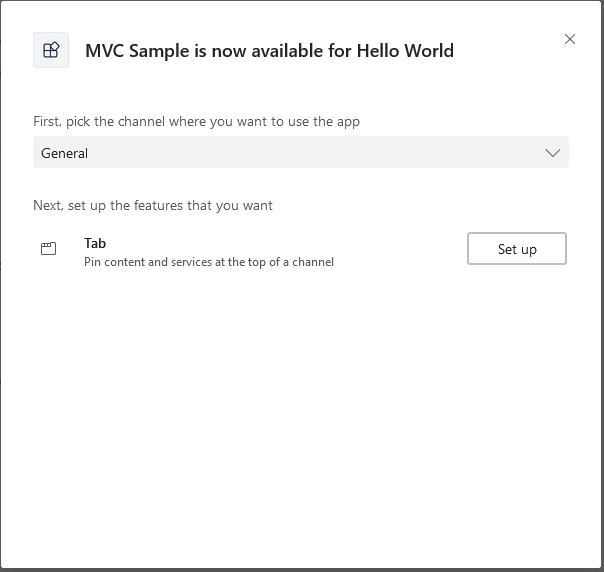 Select a channel and set it up