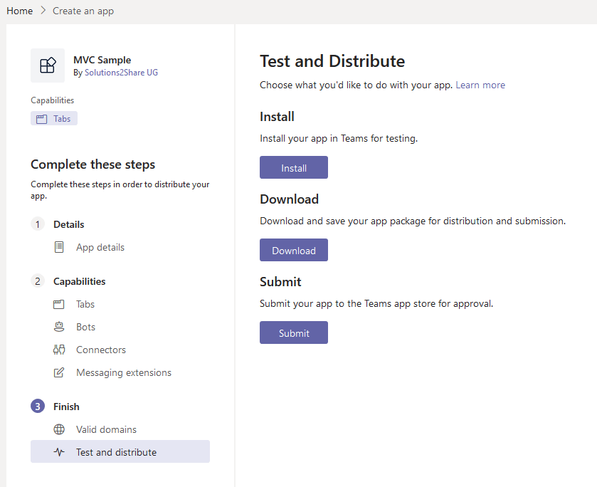 mvc Test and Distribute