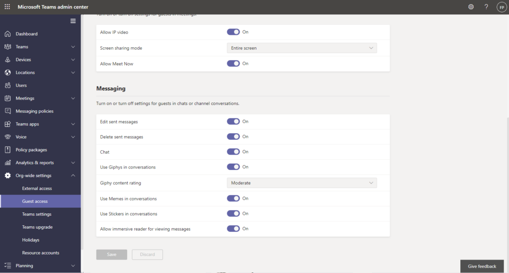 Configure guest access permissions for Microsoft Teams