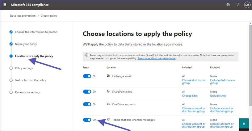 Enable Data Loss Prevention (DLP) for Microsoft Teams