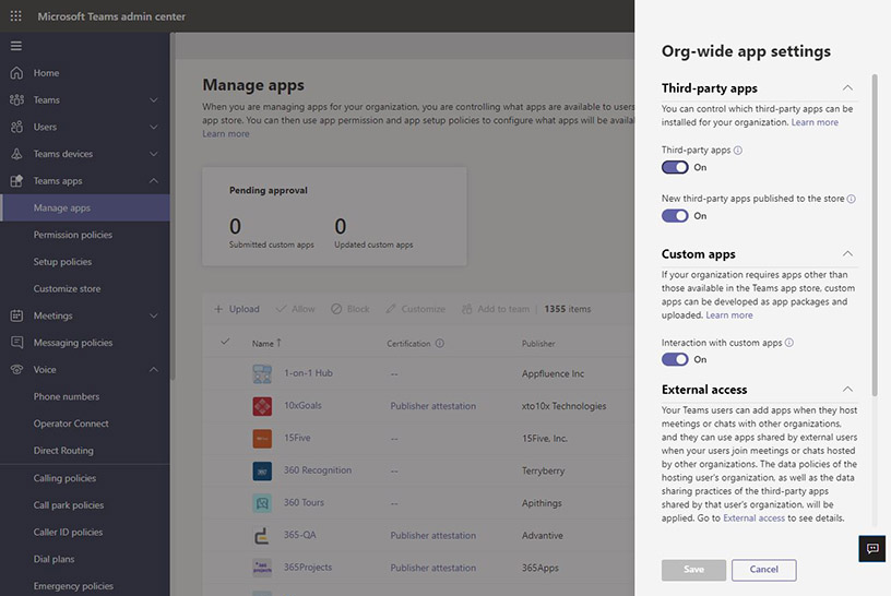 Microsoft Teams Apps verwalten
