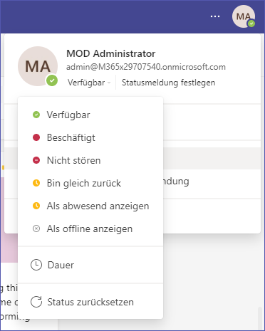 Teams Benachrichtigungen mit Status "Nicht stören" deaktivieren