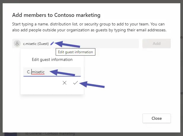 Microsoft Teams: Change Guest Name