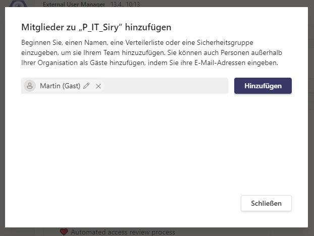 Microsoft Teams: Gast einladen