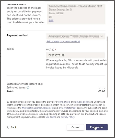 Microsoft Teams app store: place your order