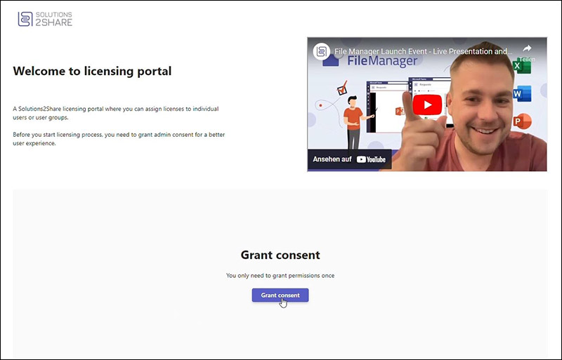 Grant consent for Solutions2Share apps for Microsoft Teams