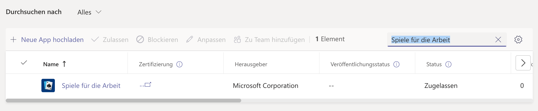 Suchfeld Teams für die Arbeit