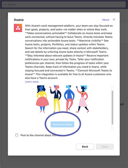 Add Asana to MS Teams