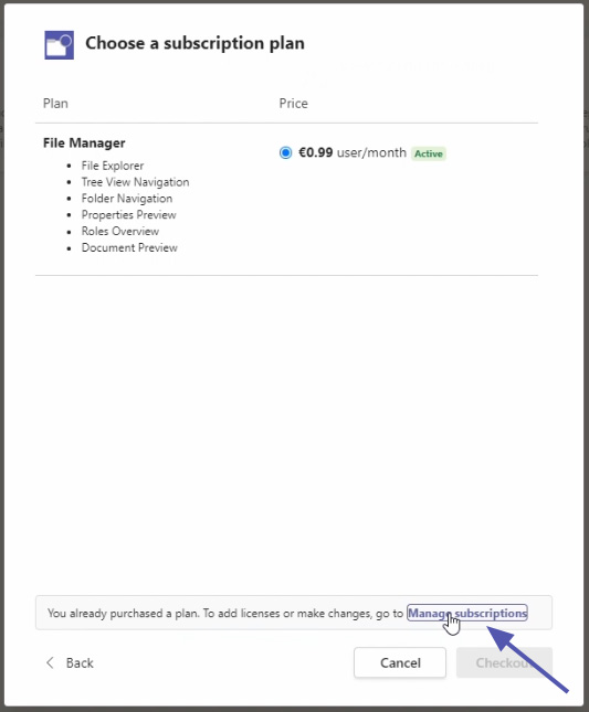 Manage subscription licenses for Teams apps