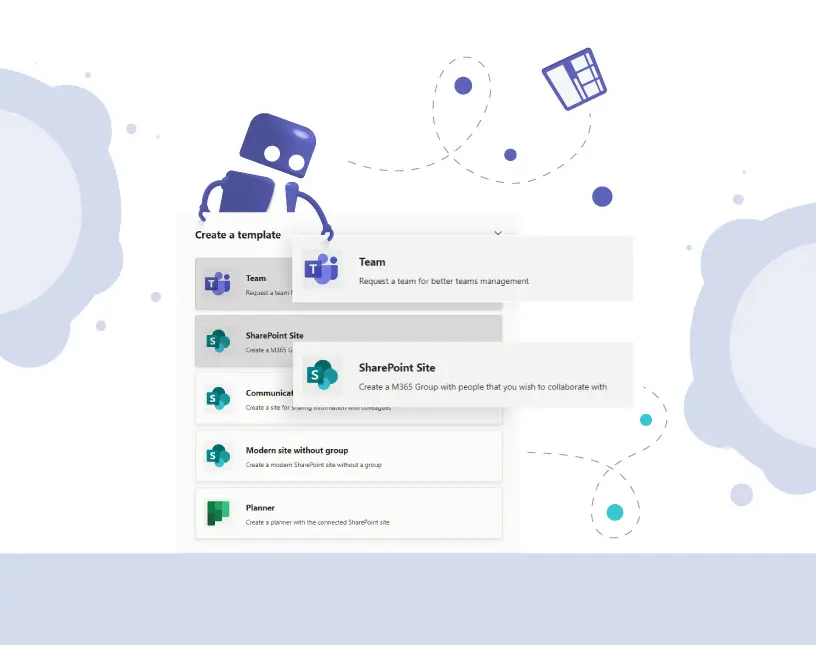 Pre-built and custom Microsoft Teams templates