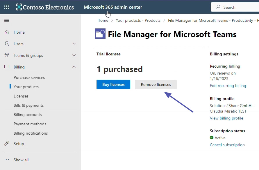 Reduce licenses for app subscriptions in Microsoft Teams