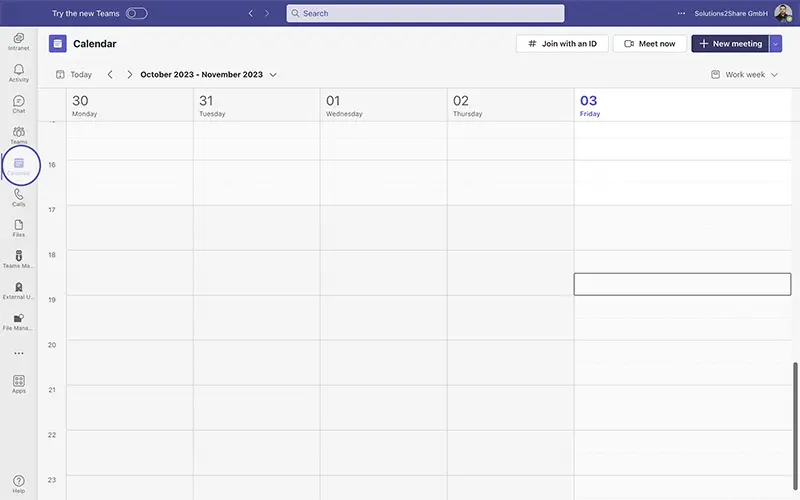 Microsoft Teams Calendar