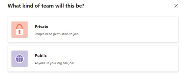 Microsoft 365 Provisioning: public or private teams