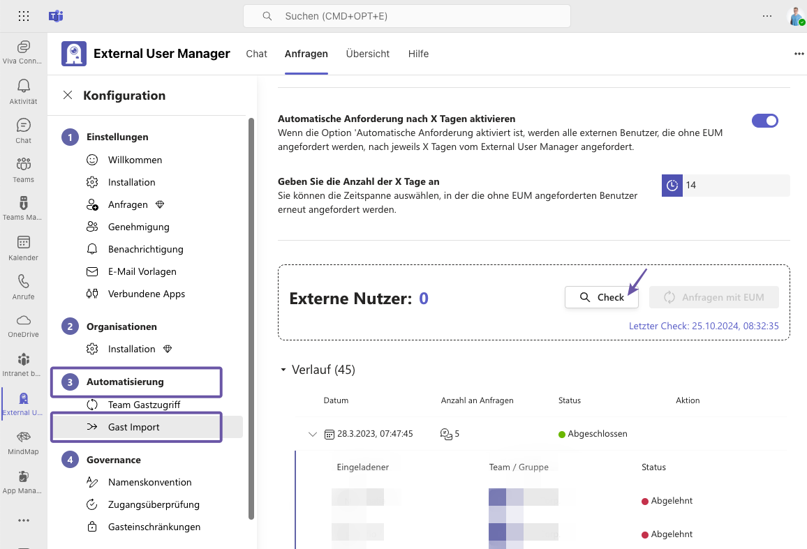 Gast Import Feature mit Gäste-Crawler im External User Manager