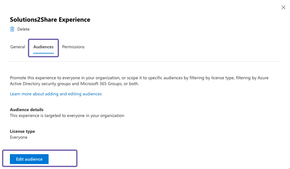 Set audiences in Viva Connections experience