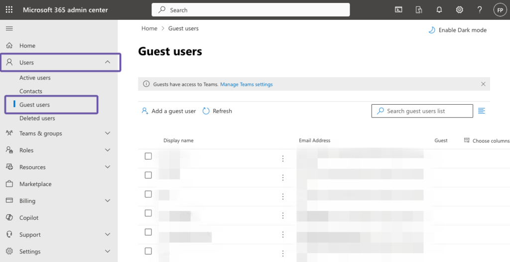 View all M365 guests in the Microsoft 365 Admin Center