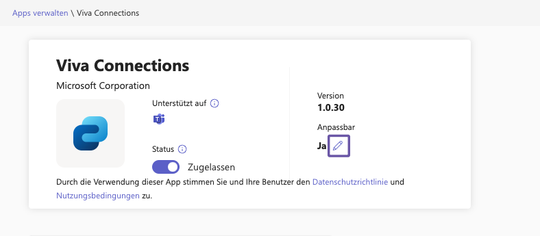 Viva Connections App anpassen
