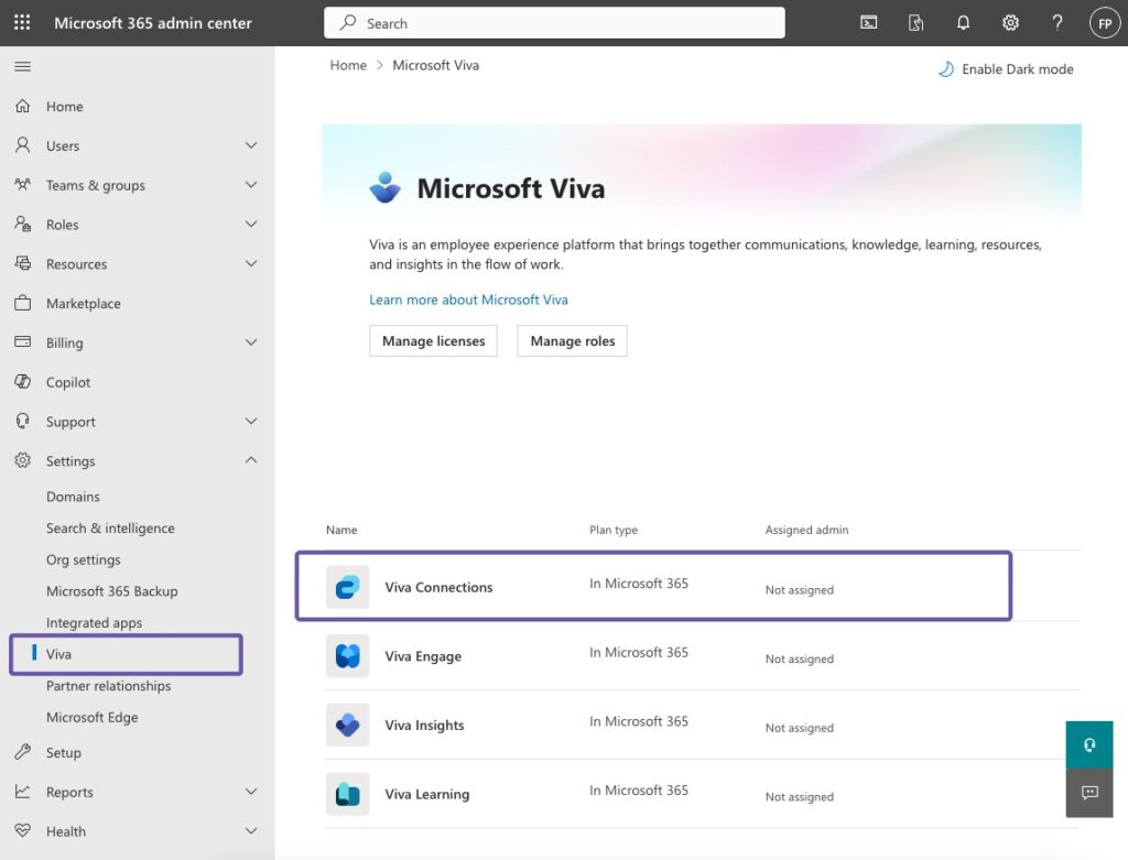 Access Viva Connections in the Microsoft Admin Center