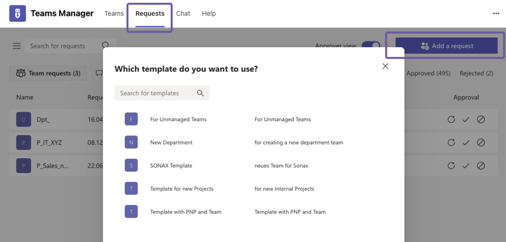 Utilize Templates in Team Creation with Teams Manager