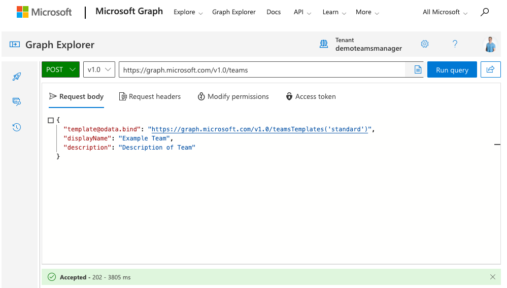 Teams Provisioning with API Calls